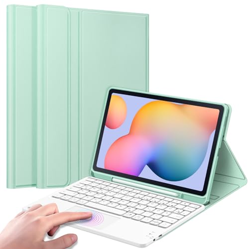 Fintie Tastatur Hülle für Samsung Galaxy Tab S6 Lite 10,4 Zoll 2024/2022/2020 Tablet mit Magnetisch Abnehmbarer Deutscher Tastatur und Touchpad Keyboard, Mint von Fintie