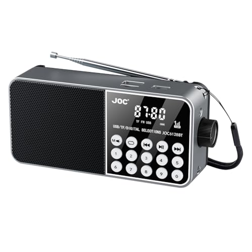 Fiorky Mini tragbarer FM-Radio-Lautsprecher, Radio, Bluetooth-kompatibler Rundfunk-Player, Radio-Unterstützung, TF-Karte, USB-Laufwerk mit LED-Bildschirmanzeige,Stereo-MP3-Player für Notfall von Fiorky