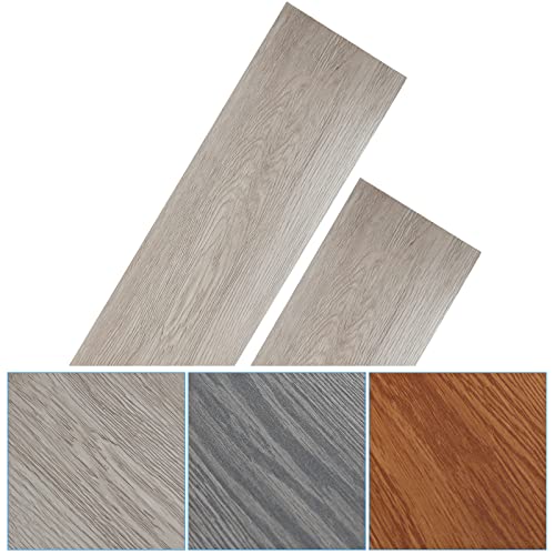 Fiqops 91.5x15.2cm 4,875 m² 35 Fliesen PVC Bodenbelag Selbstklebend Vinylboden Rutschfest Wasserfest Bodenfliesen Laminat Dielen Vinyl-Fliesen für Fußbodenheizung White Oak von Fiqops