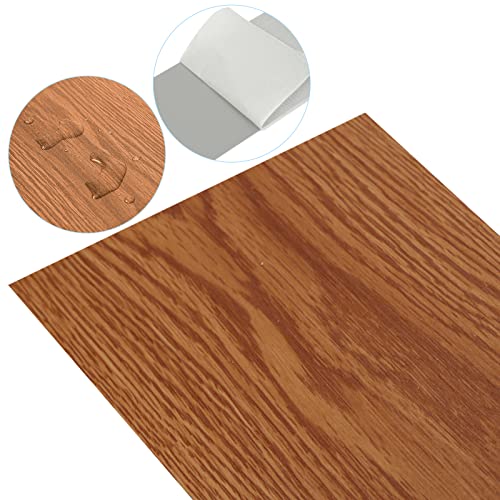 Fiqops Bodenbelag Selbstklebend ca. 1 m², Vinyl Laminat Rutschfest Wasserfest für Fußbodenheizung(Classic Warm Oak) von Fiqops