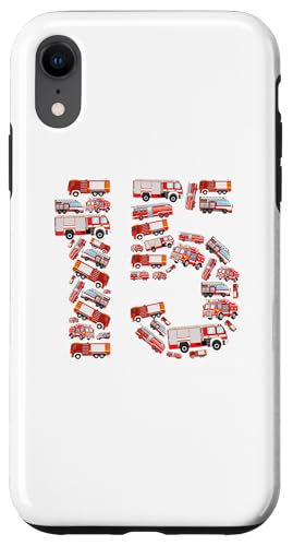 Fire Truck, 15th Birthday Kids, 15 Years Old Firefighter Hülle für iPhone XR von Firefighter, Birthday Party, Tee Store