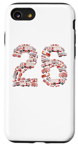 Fire Truck, 26th Birthday Kids, 26 Years Old Firefighter Hülle für iPhone SE (2020) / 7 / 8 von Firefighter, Birthday Party, Tee Store