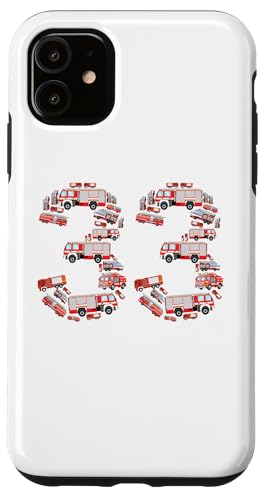 Fire Truck, 33rd Birthday Kids, 33 Years Old Firefighter Hülle für iPhone 11 von Firefighter, Birthday Party, Tee Store