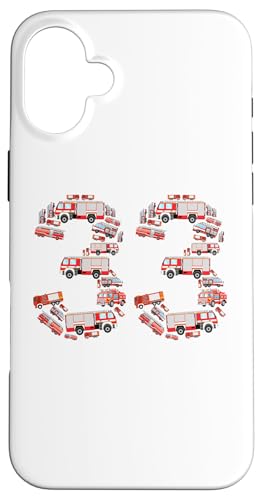 Fire Truck, 33rd Birthday Kids, 33 Years Old Firefighter Hülle für iPhone 16 Plus von Firefighter, Birthday Party, Tee Store