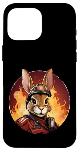 Hülle für iPhone 16 Pro Max Hasen Feuerwehr / Feuerwehrmann Hase von Firefighters Fans