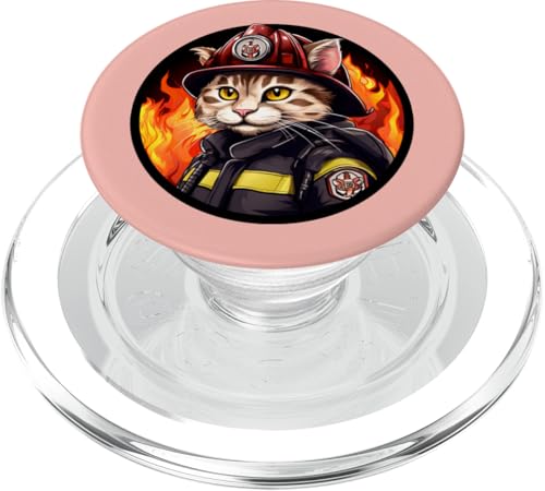 Katze Feuerwehr PopSockets PopGrip für MagSafe von Firefighters Fans