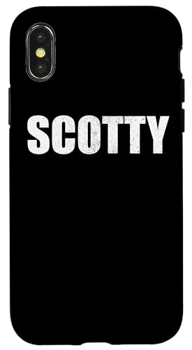 Hülle für iPhone X/XS Scotty Vorname Geburtstag Retro Papa Name personalisiert von First Name Gift male Retro Birthday Name Father