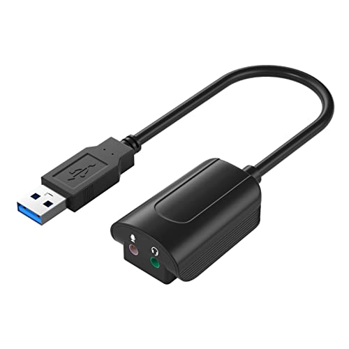 USB-Audio-Adapter - 3,5-mm-Klinken-zu-USB-Audio-Adapter,USB-zu-Audio-Klinkenadapter für Kopfhörer, Lautsprecher, Firulab von Firulab