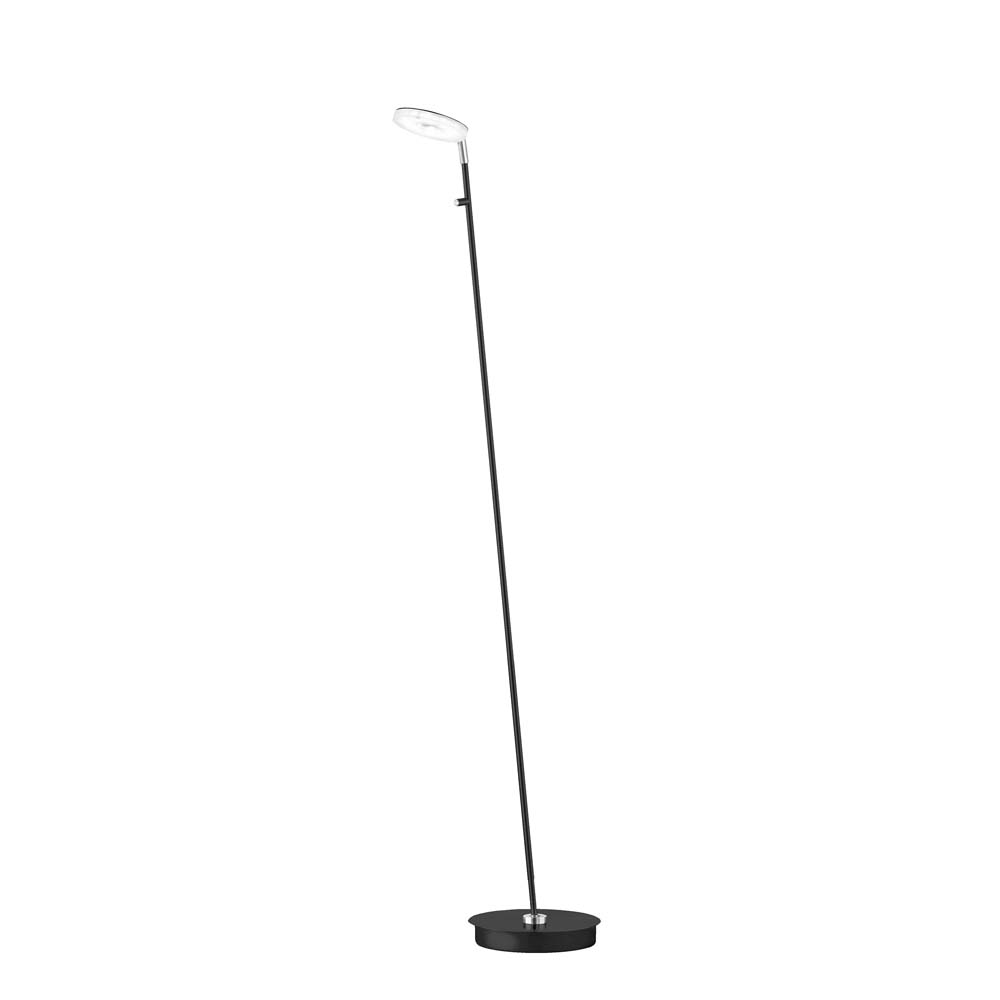 LED Stehleuchte, Metall, Schwarz, Dimmbar, H 135 cm von Fischer Leuchten