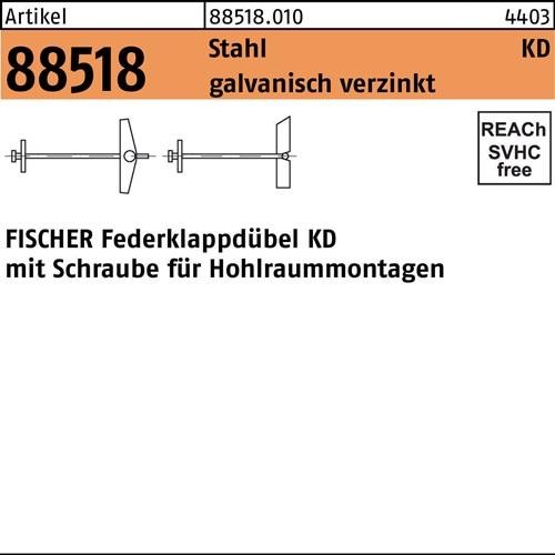 50 Stk. Fischer Klappdübel R 88518 Schraube KD 3x 95 Stahl galv.verz. 50St. 50 Stk. Fischer Klappdübel R 88518 Schraube KD 3x 95 Stahl galv.verz. 50St. von Fischer