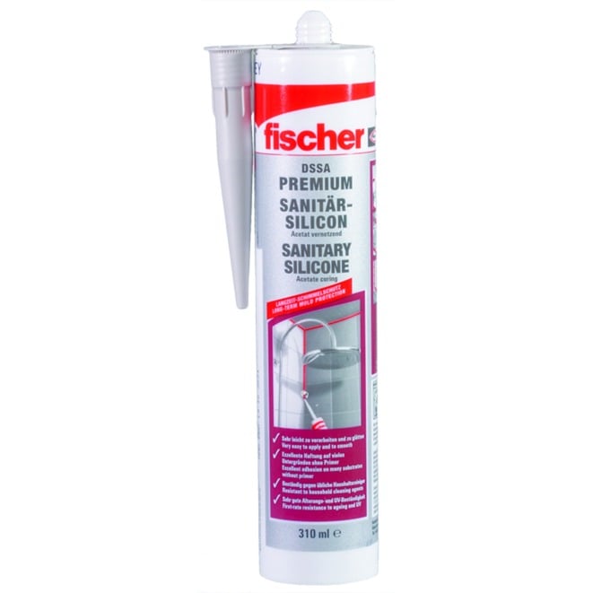 Sanitärsilicon DSSA W 310ml, Dichtmasse von Fischer