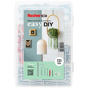 fischer EasyDIY Deko-Box Dübel- und Schrauben-Sortiment Ø 4,5/6 mm x 30/47/63 mm, 131 Stück von Fischer