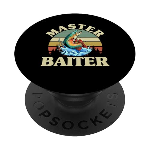 Master Baiter Fishing für Papa und Opa PopSockets Klebender PopGrip von Fishing Fisherman Design