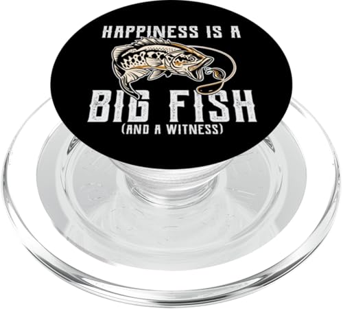 Happiness Is A Big Fish And a Witness Angler Fisherman Geschenk PopSockets PopGrip für MagSafe von Fishing Way of Life