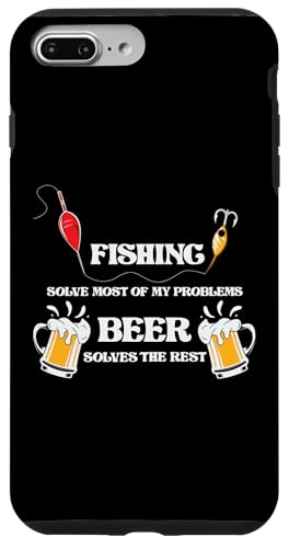 Hülle für iPhone 7 Plus/8 Plus Fishing and Beer Solves Problems Fish Fisherman Angler Geschenk von Fishing Way of Life