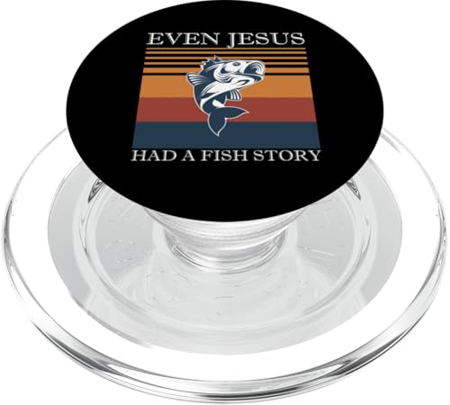 Sogar Jesus hatte eine Fischgeschichte, lustiges christliches Anglergeschenk PopSockets PopGrip für MagSafe von Fishing Way of Life