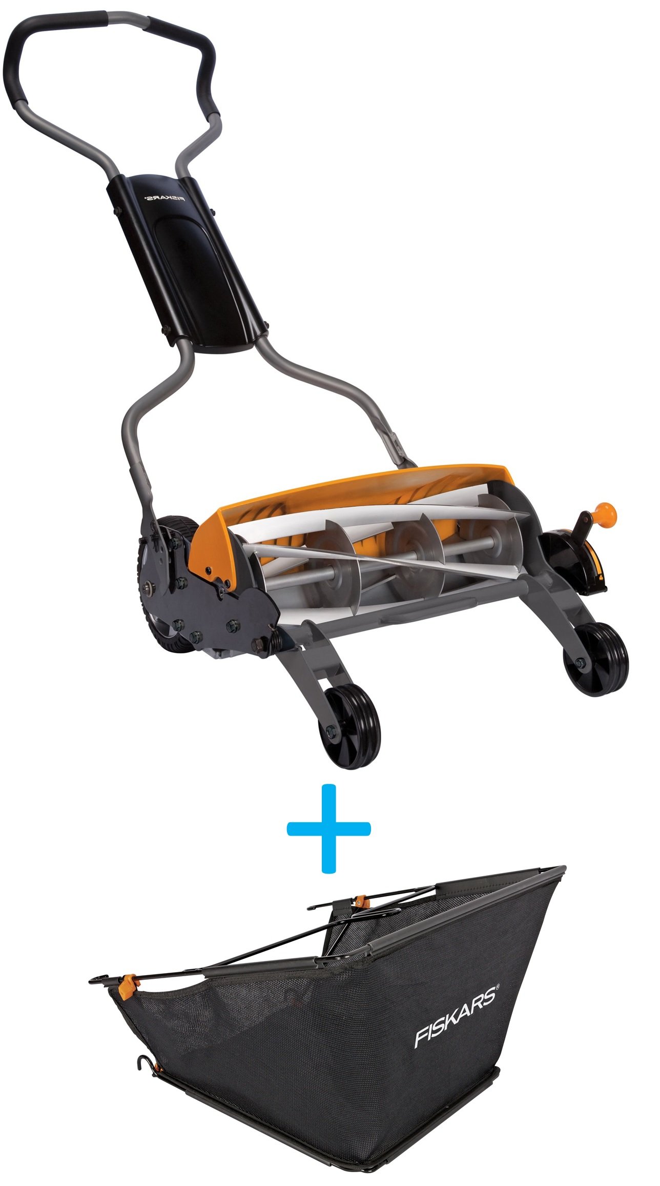 Fiskars StaySharp™ Spindelmäher + Grasfänger von Fiskars