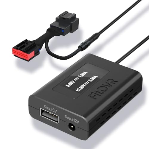 Dashcam Power Adapter (16-Pin) für Ford (F150 Mustang Bronco Explorer Fusion Fiesta Edge Taurus, etc.) LED Display USB Power, Anschluss an Rückspiegel, 5V 12V Ausgang, D3-013 von FitDVR