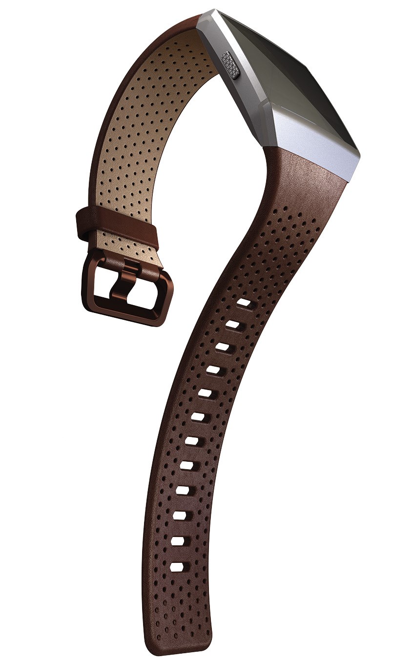 Perforiertes Leder Armband (S) für Ionic cognac von Fitbit