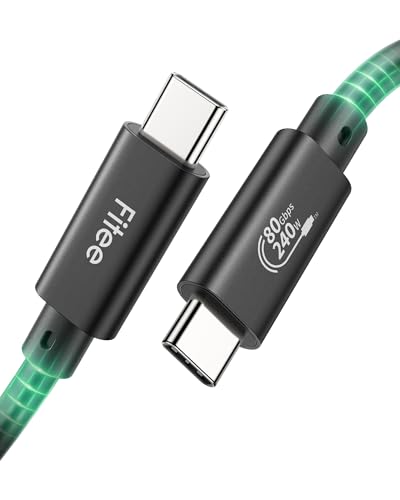 Fitee 80Gbps USB4 Kabel für Thunderbolt 5/4 Kabel 1.5M, 120Gbps Video Bandbreite, 8K@120Hz, 4K@240Hz, Schnellladung 240W PD3.1 für MacBook M4 Pro/Pro Max, Mac Mini M4 Pro, PSSD, Docks, eGPU von Fitee