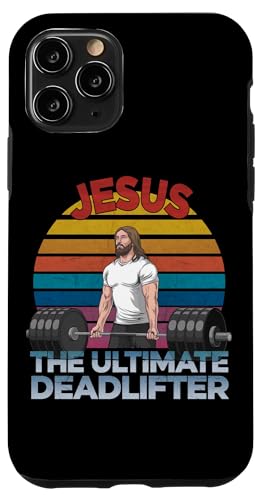 Hülle für iPhone 11 Pro Vintage Jesus The Ultimate Deadlifter Christliches Fitness-Training von Fitness Training Bodybuilding Men Women Tees