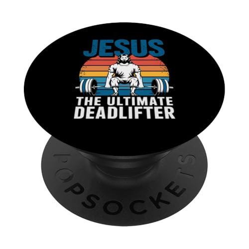 Vintage Jesus The Ultimate Deadlifter Christliches Fitness-Training PopSockets mit austauschbarem PopGrip von Fitness Training Bodybuilding Men Women Tees