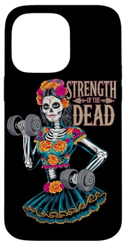 Hülle für iPhone 14 Pro Max Dia De Los Muertos La Catrina Training am Tag der Toten im Fitnessstudio von Fitness Training Halloween Costume Men Women Tees