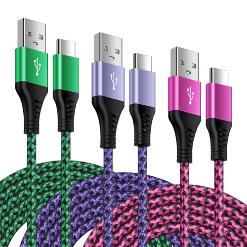 USB C Kabel, [3er-Pack 1,83 m] USB Typ C Kabel Schnellladekabel USB C Samsung Schnellladekabel für iPhone 16/15 Pro Max,Samsung Galaxy S24 S23 S22 Ultra S21 A55 A25 A15,Huawei P60,Google Pixel,OnePlus von FiveBox