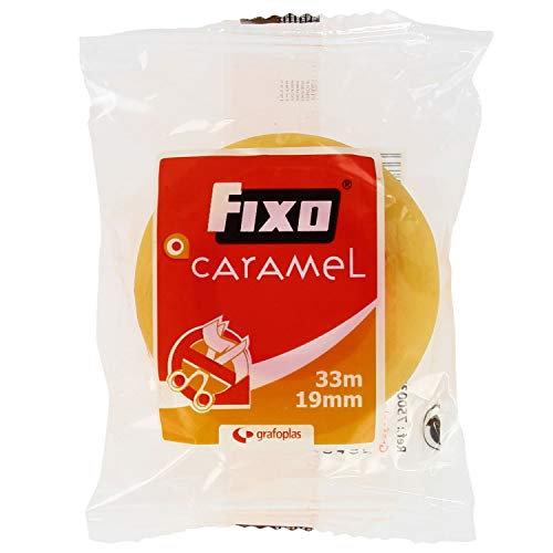 FIXO Caramel 75003300 Klebeband, transparent, 33 x 19 mm, hohe Widerstandsfähigkeit, leicht zu schneiden von Fixo