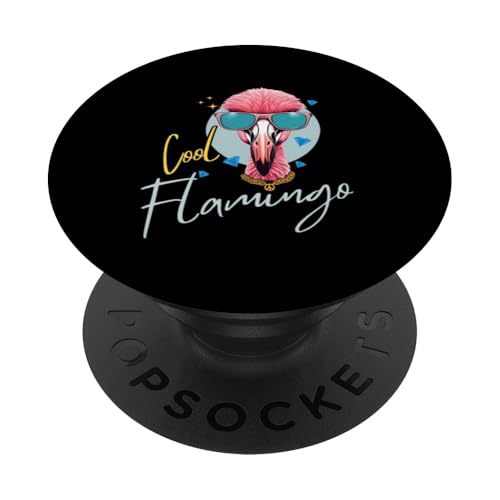 Cooler Flamingo, lustiger Comic-Stil PopSockets Klebender PopGrip von Flamingo Pink animal Bird Wing Beak feathers leg