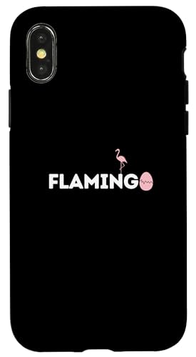 Hülle für iPhone X/XS Flamingo mit Ei von Flamingo Pink animal Bird Wing Beak feathers leg