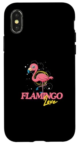 Hülle für iPhone X/XS Niedlicher Flamingo-Liebe von Flamingo Pink animal Bird Wing Beak feathers leg