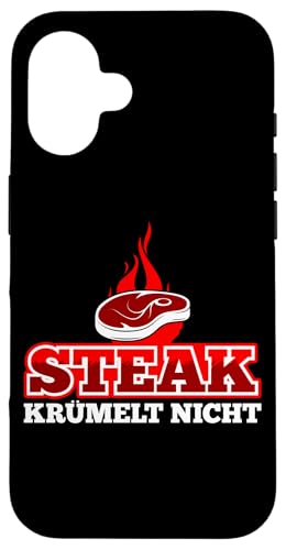 Hülle für iPhone 16 Steak Krümelt Nicht Lustiger Grill Spruch beim BBQ & Grillen von Fleisch Grillen Rind lustiger Spruch Mann Geschenk