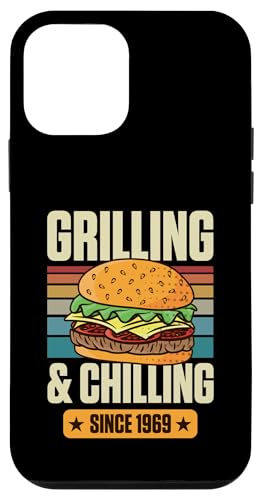 Grillen und Chillen seit 1969 Hamburger Thema Geburtstag Hülle für iPhone 12 mini von Flippin Cheesy Retro Style Burger Lover Merch