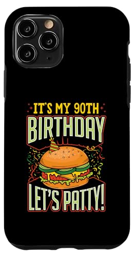 It's My 90th Birthday Let's Patty Burger-Thema Birthday Hülle für iPhone 11 Pro von Flippin Cheesy Retro Style Burger Lover Merch