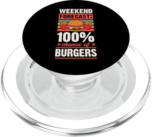 Wochenendvorhersage 100 Prozent Chance Of Burger PopSockets PopGrip für MagSafe von Flippin Cheesy Retro Style Burger Lover Merch