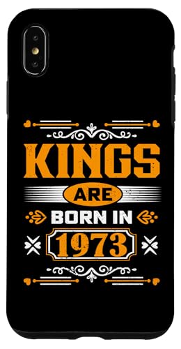 52nd Birthday Gifts Kings Are Born In 1973 52 Years Old Hülle für iPhone XS Max von Flo Design Birthday Apparel