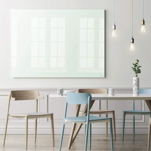 Floordirekt Glasboard magnetisch & beschreibbar, Glas-Whiteboard inkl. 3 Magnete - TÜV geprüft Magnettafel für die Wand - Schreibtafel Magnetwand Tafel Pinnwand Memoboard für Küche (Weiß, 65 x 100 cm) von Floordirekt