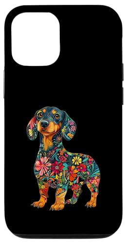 Hülle für iPhone 12/12 Pro Dackel-Blume von Floral Dog Design