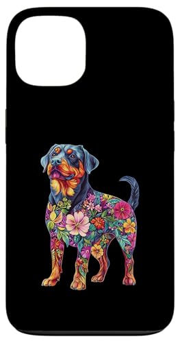 Hülle für iPhone 13 Rottweiler-Blume von Floral Dog Design