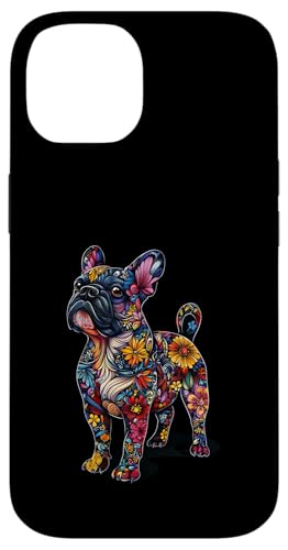 Hülle für iPhone 14 Bulldogge Blume von Floral Dog Design