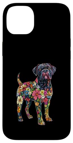 Hülle für iPhone 14 Plus Bullmastiff Blume von Floral Dog Design