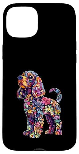 Hülle für iPhone 15 Plus Cocker Spaniel Blume von Floral Dog Design