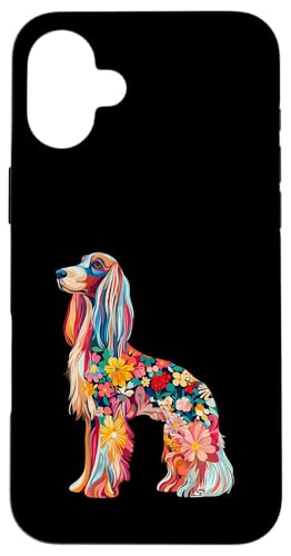 Hülle für iPhone 16 Plus Afghanische Houndblume von Floral Dog Design