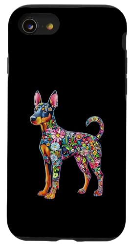 Hülle für iPhone SE (2020) / 7 / 8 Dobermann Pinscher Blume von Floral Dog Design