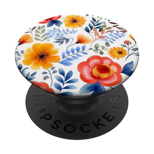 Blumenstrauß Blumenmuster mit Wildblumen Süße Blume PopSockets Klebender PopGrip von Floral Pattern with Wildflower & Plant Design