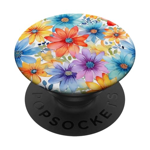 Blumenstrauß Blumenmuster mit Wildblumen Süße Blume PopSockets Klebender PopGrip von Floral Pattern with Wildflower & Plant Design