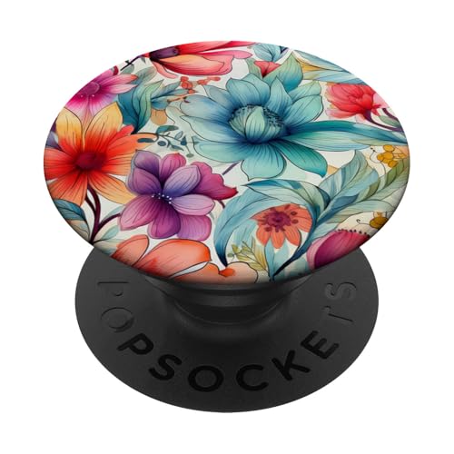 Blumenstrauß Blumenmuster mit Wildblumen Süße Blume PopSockets Klebender PopGrip von Floral Pattern with Wildflower & Plant Design