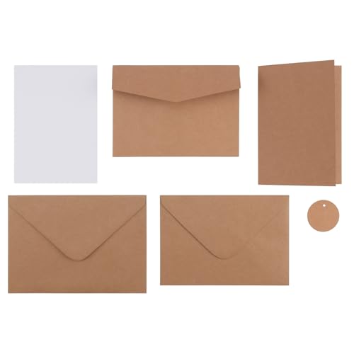 Florence Postkarten und Briefumschläge - Blanko Postkarten Set - Klappkarten und Umschläge zum Einladungskarten, Briefpapier, Basteln und Scrapbook Zubehör - Faltkarten und Einseitige Karten von Vaessen Creative