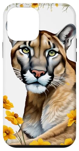 Hülle für iPhone 12 mini Der Florida Panther mit ausgeschnittenem Coreopsis-Rand von Florida Territory Symbols Gifts & Tees taiche